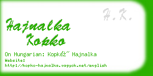 hajnalka kopko business card